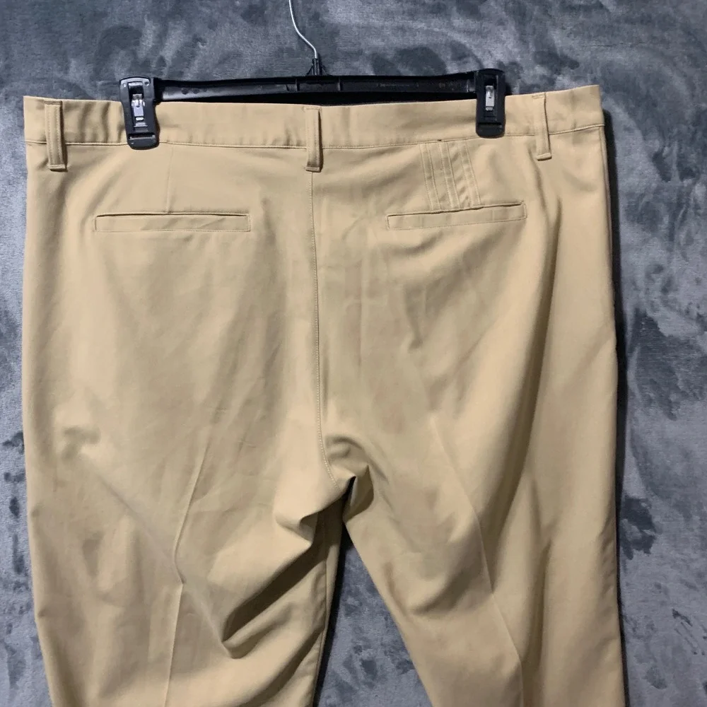 Adidas Pants Mens 40x30 Golf Tan Recycled Performance IU2823 Athletic Preppy